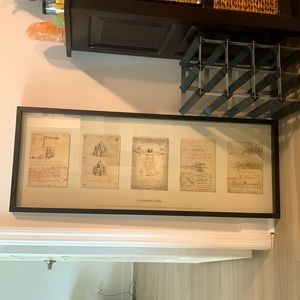 Leonardo Da Vinci Drawings: wing mechanism, centralized church, Vitruvius, etc